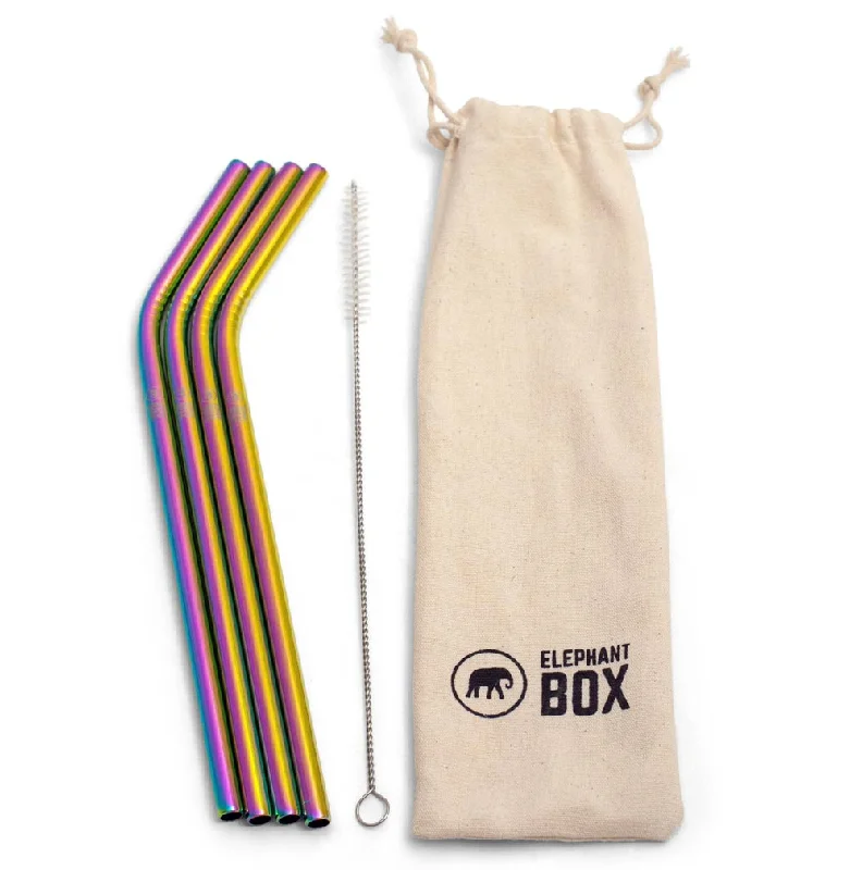 Elephant Box Rainbow Straws - 4 Pack