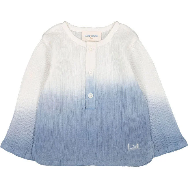 Louis Louise Off White/Blue Dip Dye Oncle Baby Shirt