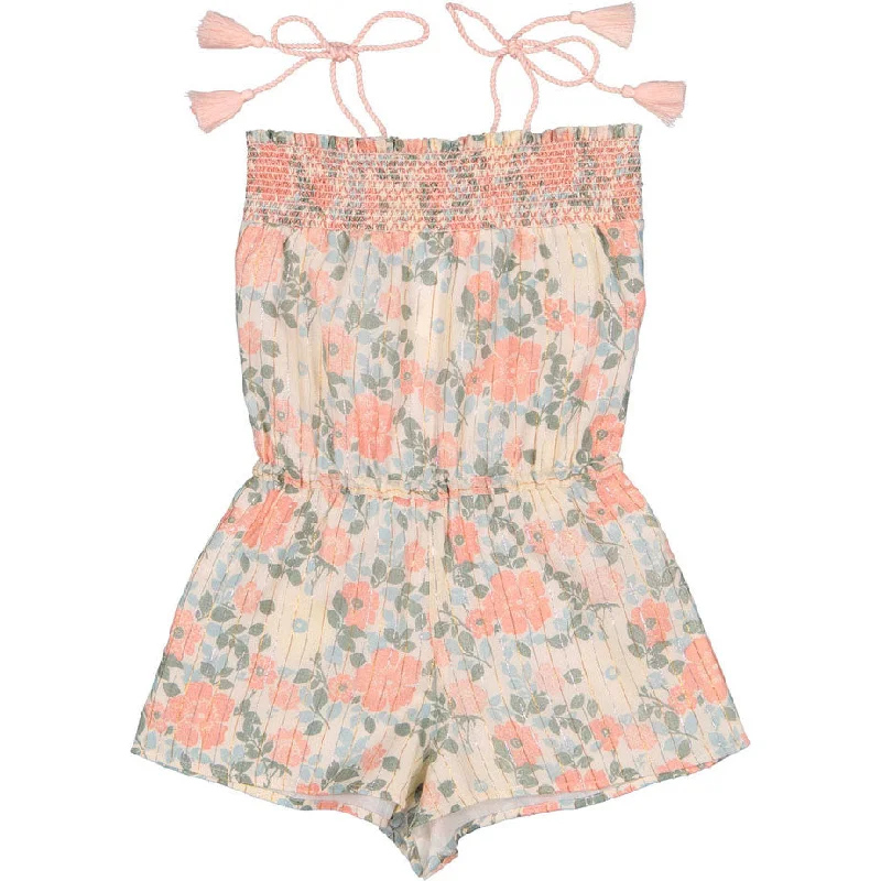 Louis Louise Pink Lurex Vintage Flower Melaine Overall