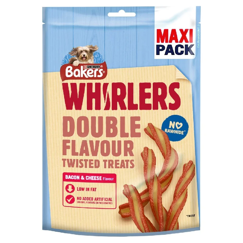 Bakers Whirlers Dog Treats Bacon & Cheese 270g