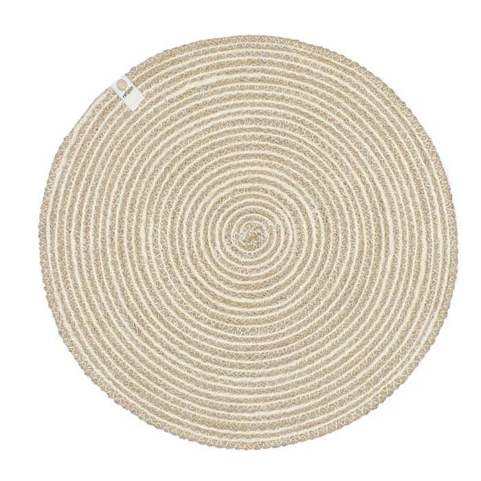 ReSpiin Spiral Jute Natural / White Tablemat