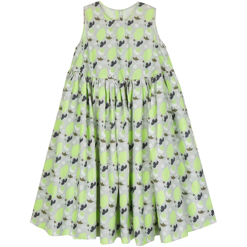 JNBY Grey Floral Sleeveless Dress