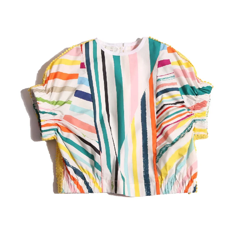 Tia Cibani Rainbow Morgan Bobble Blouse