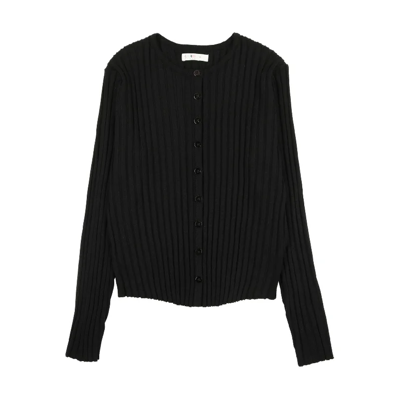 Coco Blanc Black Ribbed Cardigan