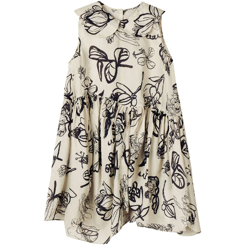 JNBY White Leaves Pattern Dress