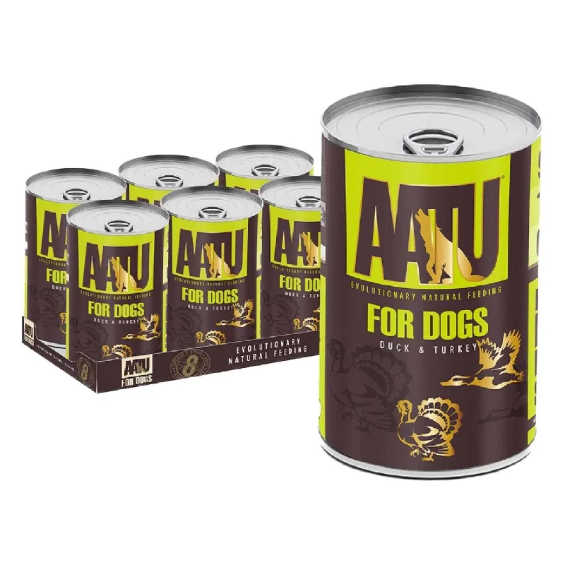 AATU Adult Duck & Turkey Wet Dog Food Tins 6 x 400g