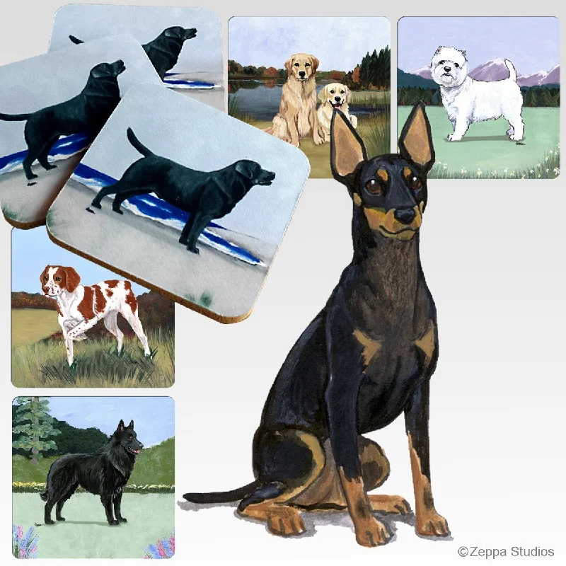 Toy Manchester Terrier Scenic Square Coaster