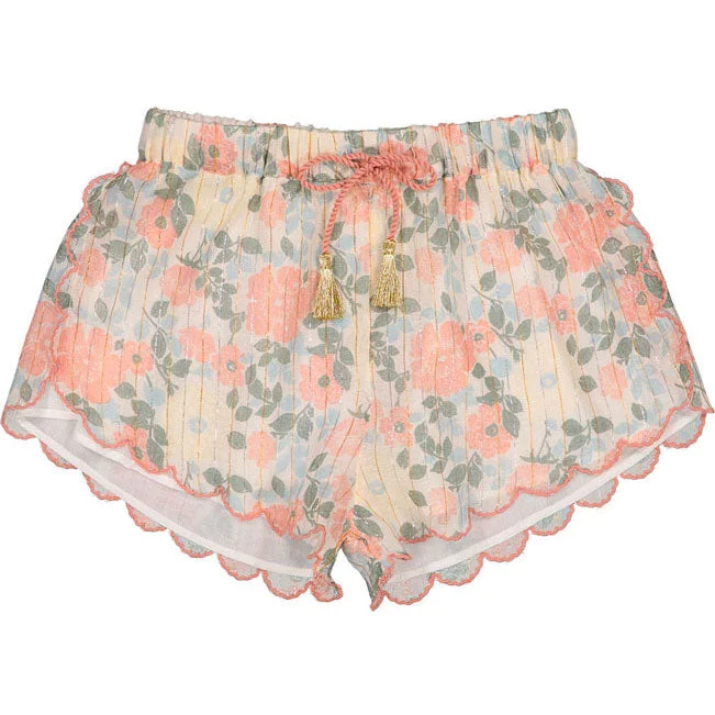 Louis Louise Pink Lurex Vintage Flower Kaela Shorts