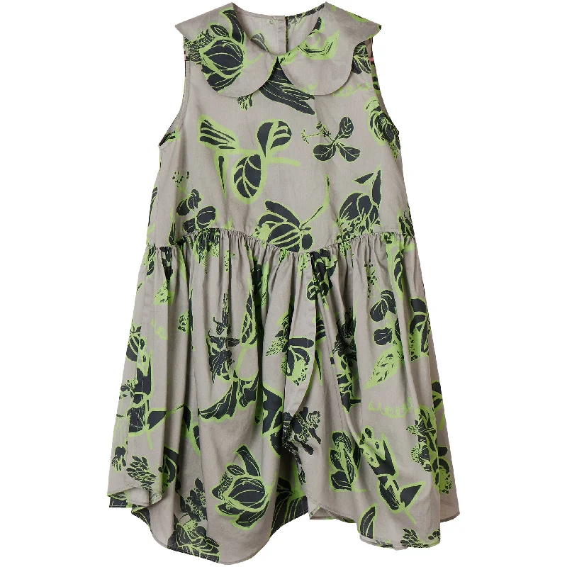 JNBY Light Grey Leaves Pattern Dress