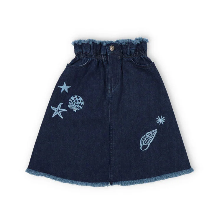 The New Society Dark Blue Denim Lagoon Special Skirt