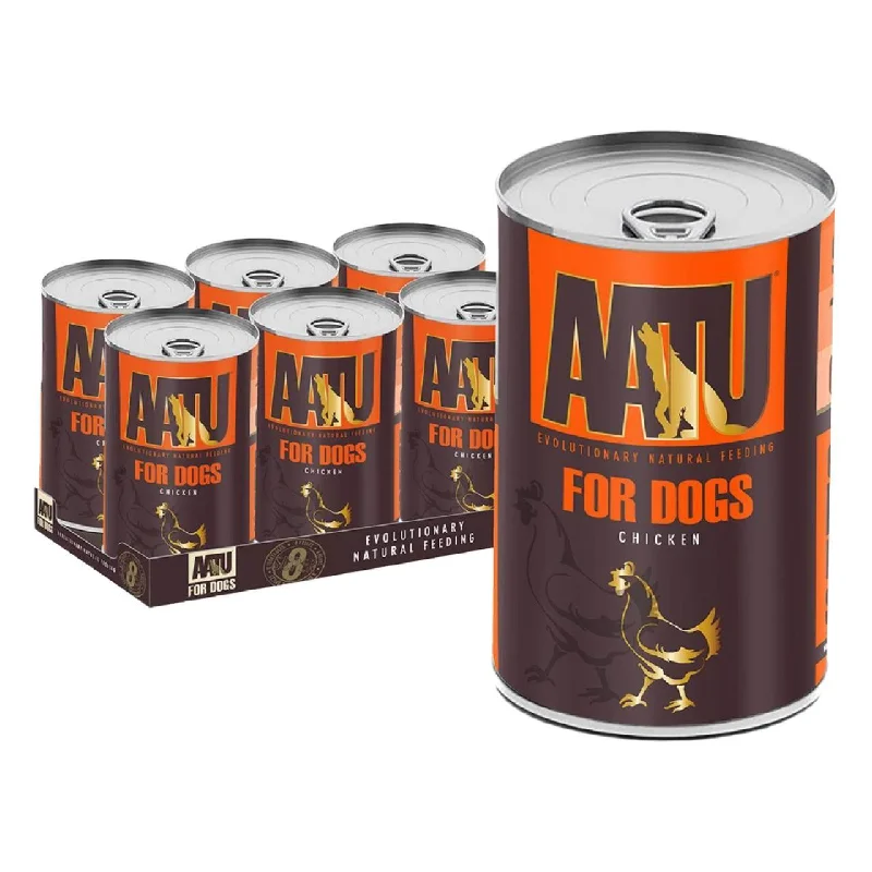 AATU Adult Chicken Wet Dog Food Tins 6 x 400g