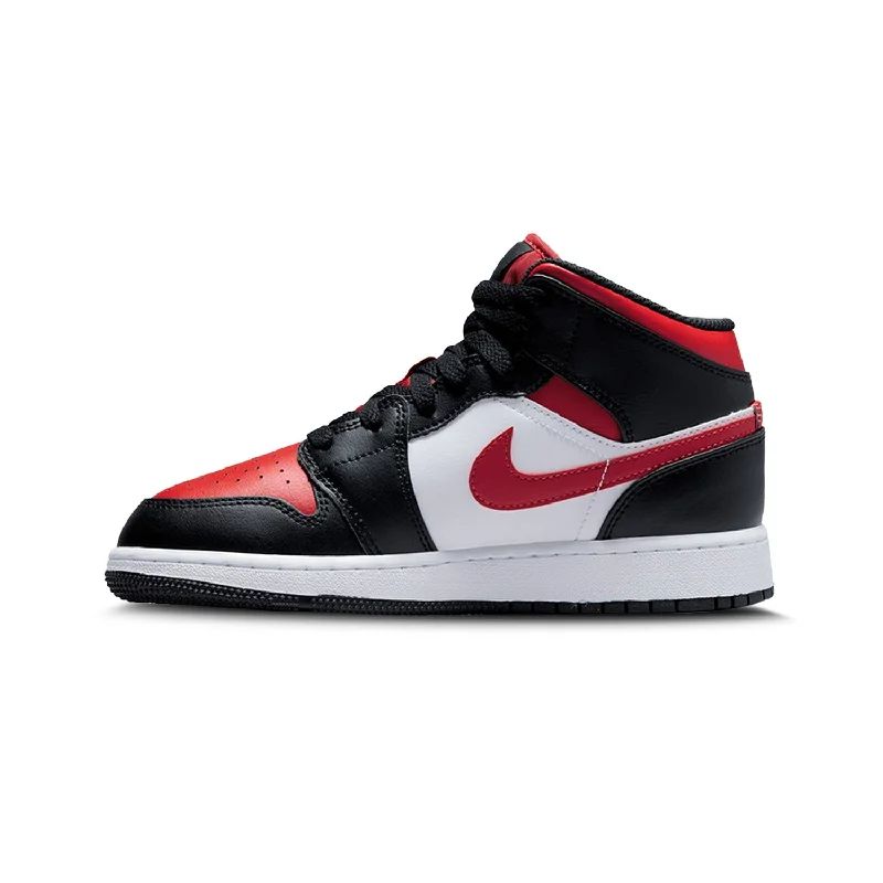 Air Jordan 1 Mid Black Fire Red (GS)