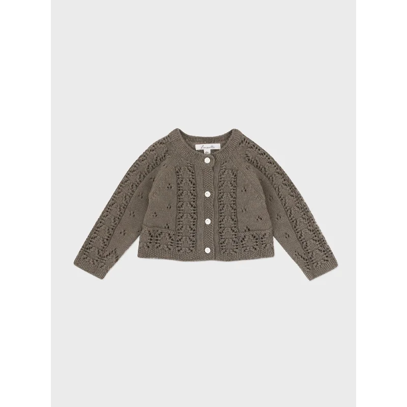 Louisiella Khaki Baby Paige Knit Cardigan