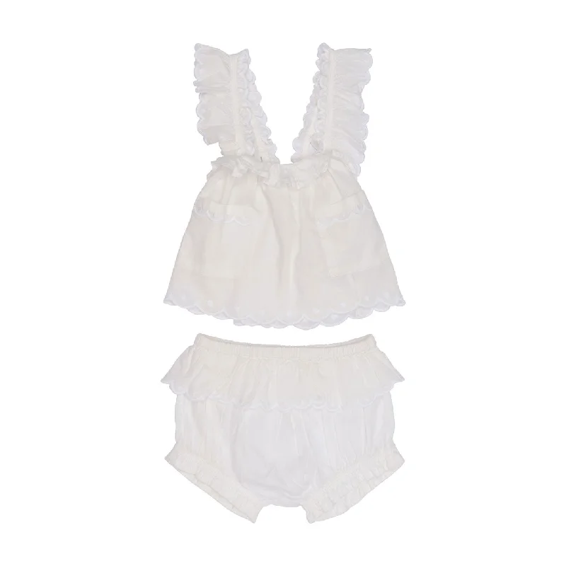 Stella Mccartney White Embroiedered Top And Bloomers