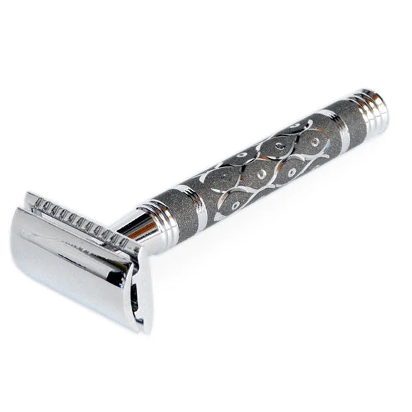 Parker 65R Gray and Gold Heavyweight CLOSED Comb Safety Razor  #10068103